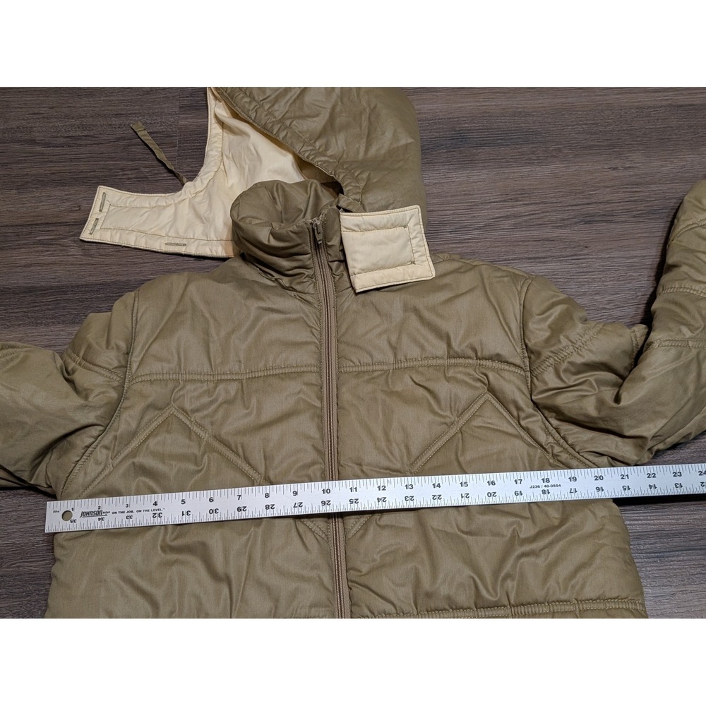 VTG Aspen Park by Aspen Quilted Lined Hooded Winter Parka Jacket Tan Size L - Picture 3 of 7